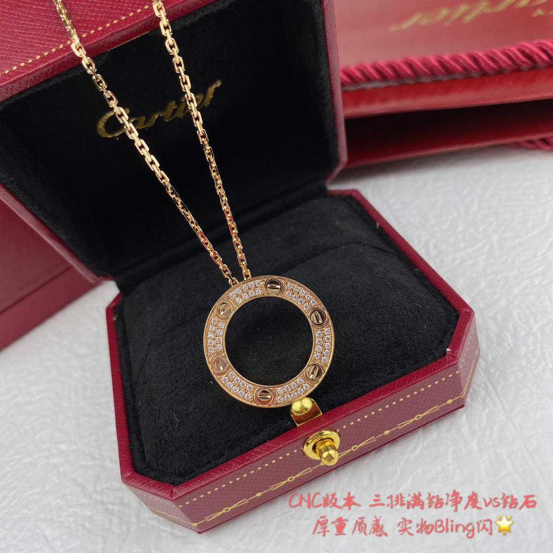 ca*t*er double-sided fully Di*m*nd-encrusted coin necklace