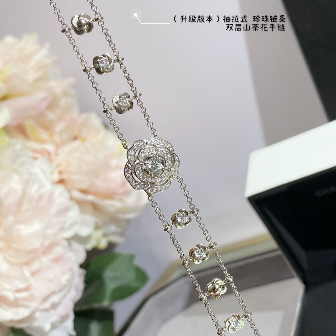 Ch*el camellia double bracelet