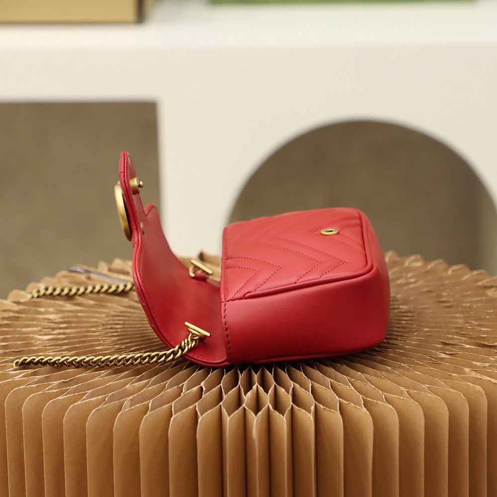 gg marmont matelasse leather S*per mini bag 16.5x10.2x5.1cm