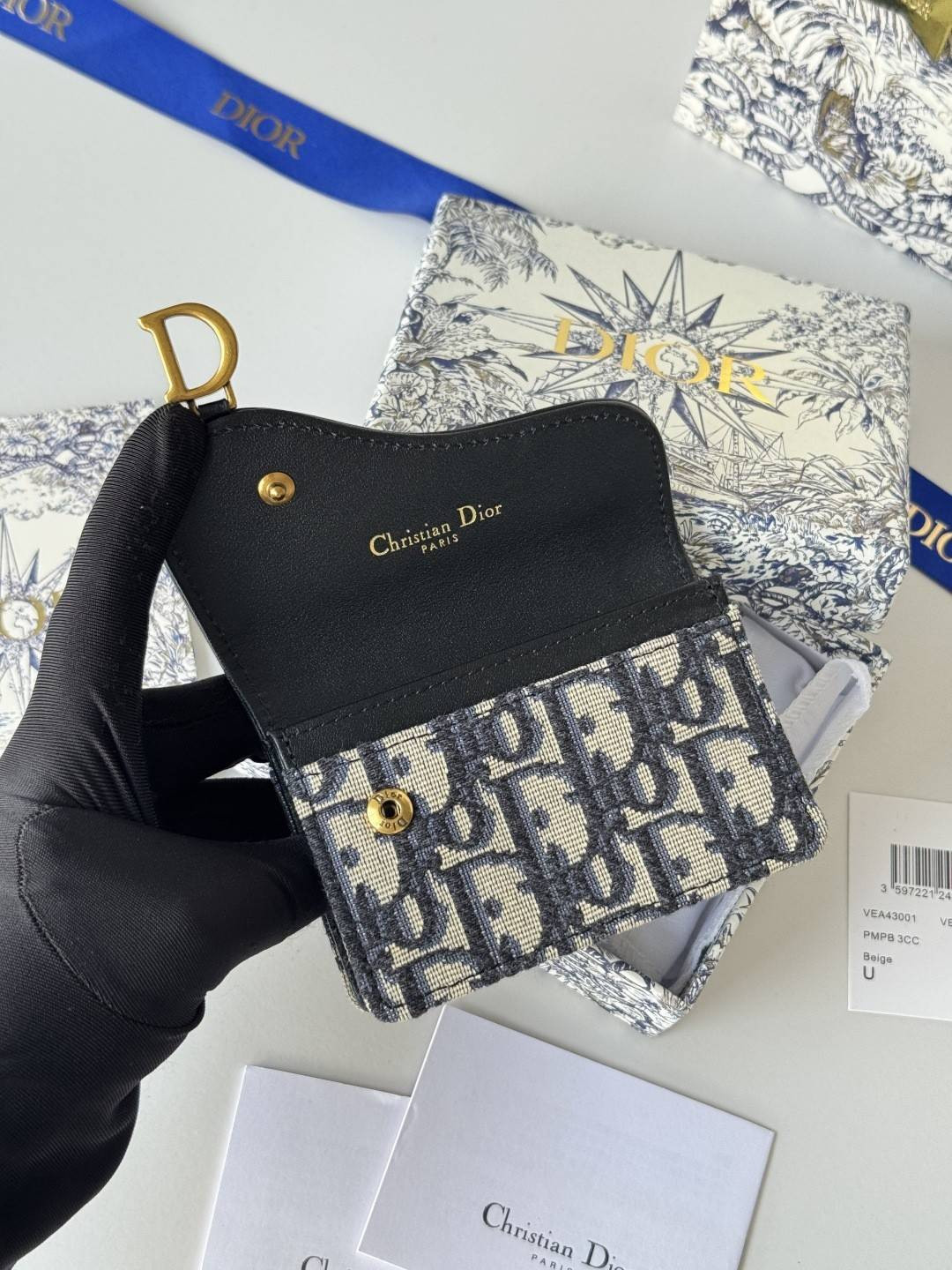 D*or saddle bloom card holder 11x7.5x3cm