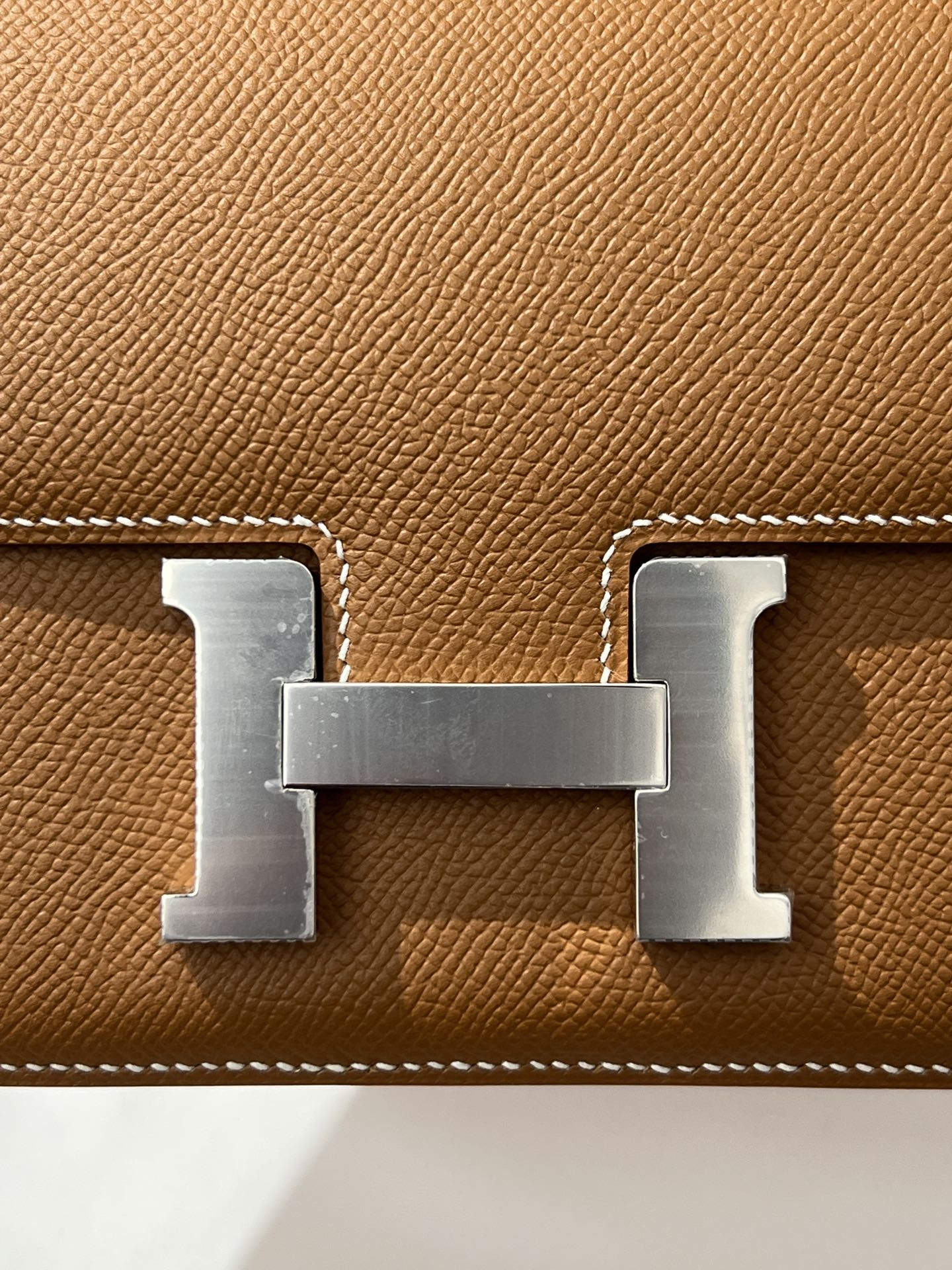 H**mes constance 24  epsom leather silver hardware 9.4"x5.9"x3"
