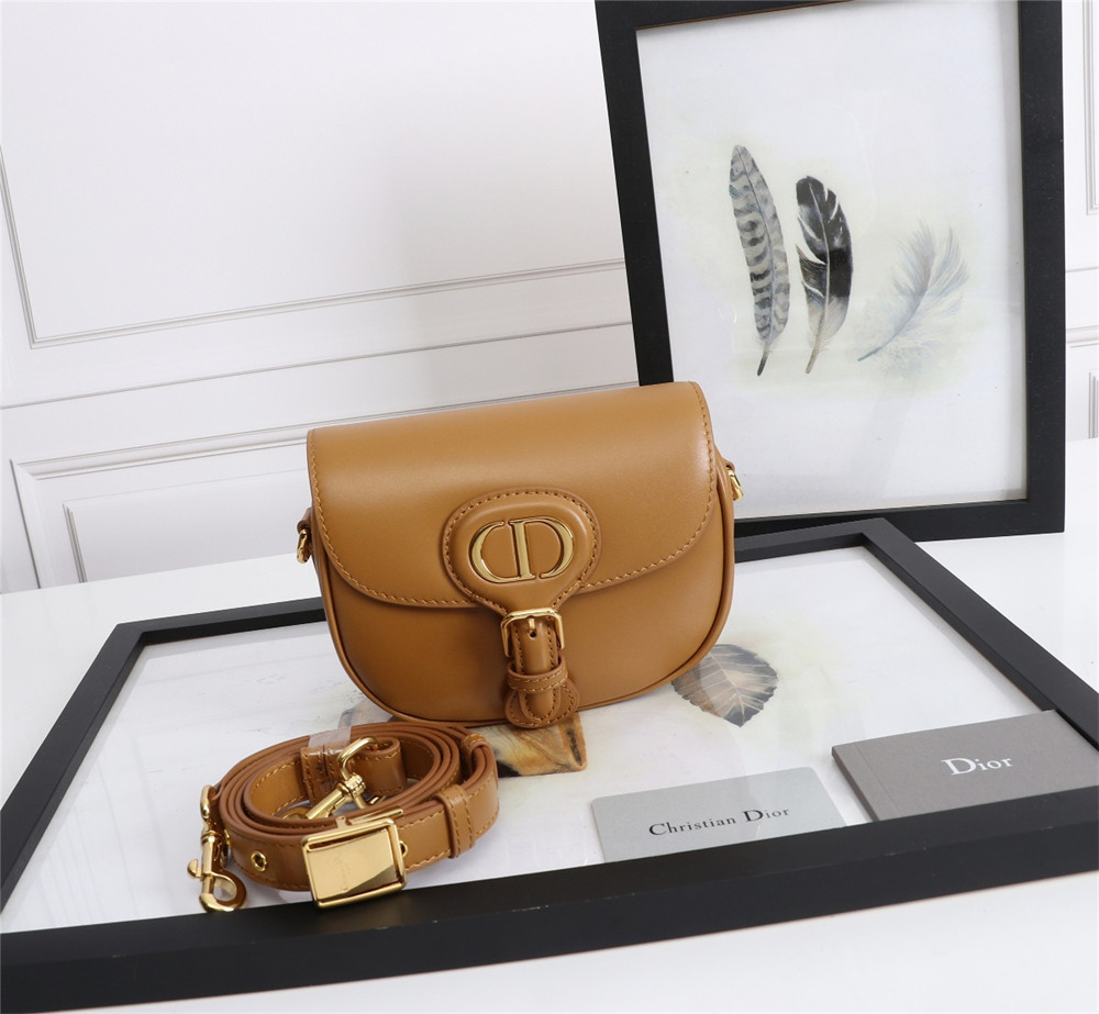 medium D*or bobby bag camel box calfskin