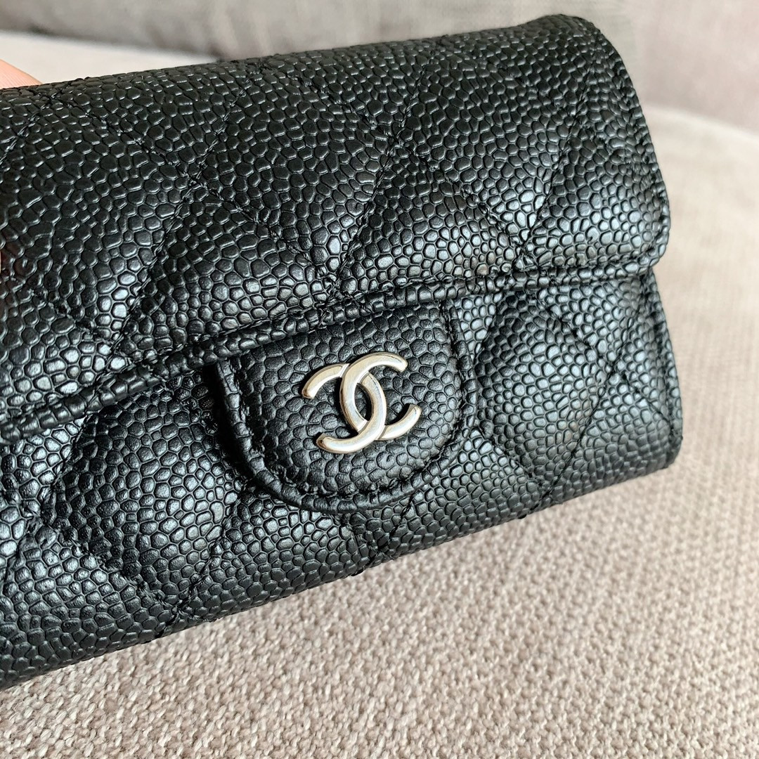 Ch*el cf classic flap coin purse card holder