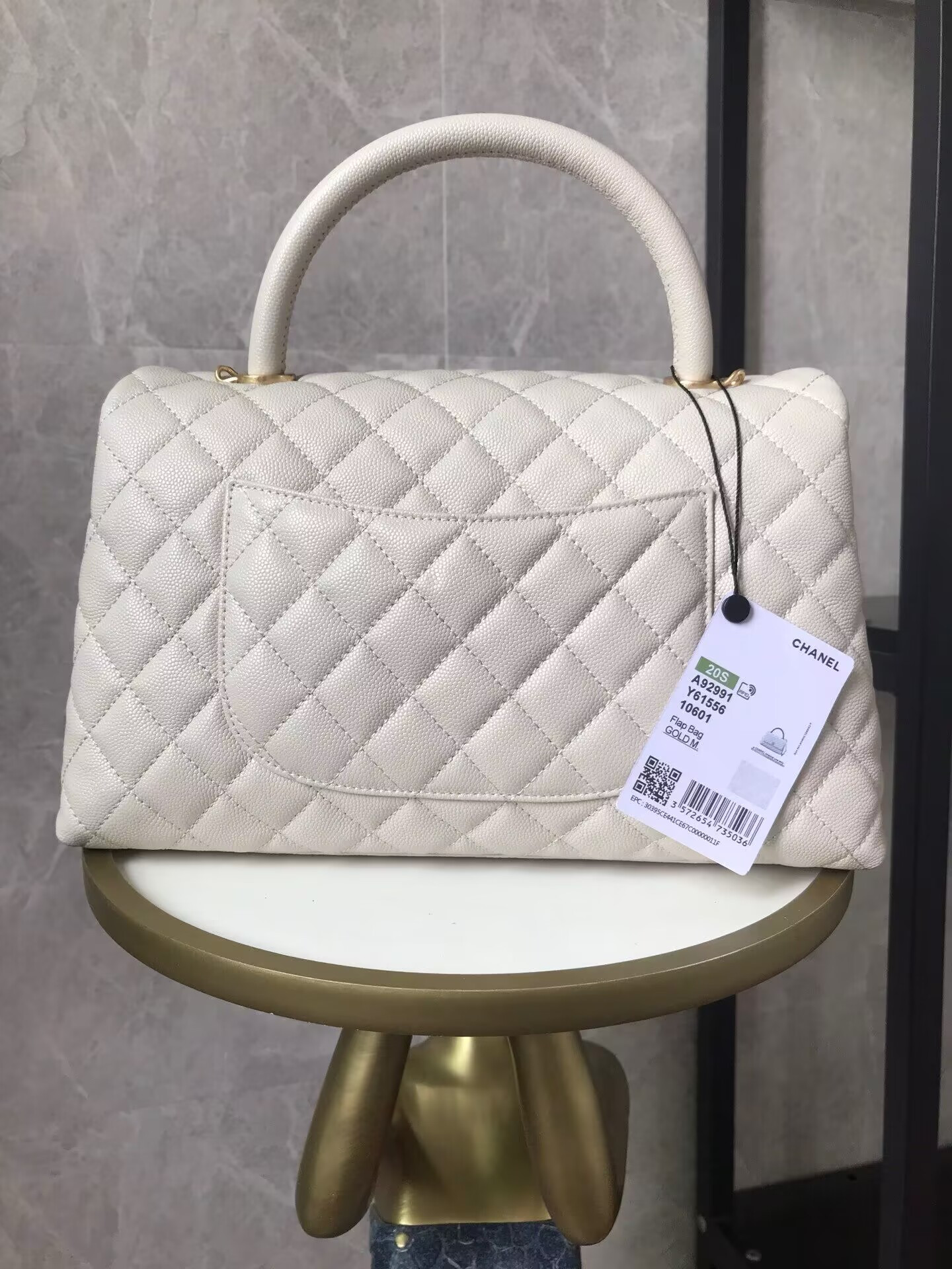 Ch*el coco handle bag