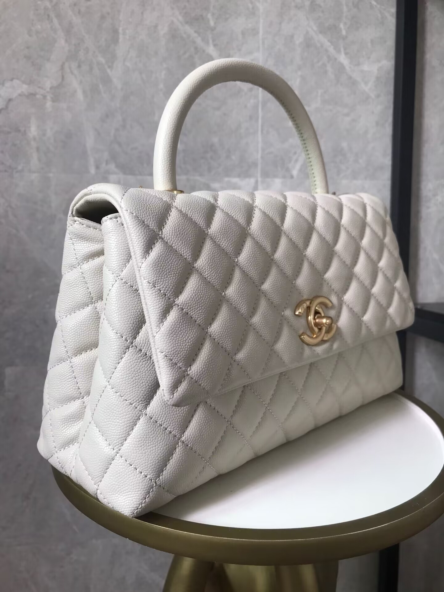 Ch*el coco handle bag