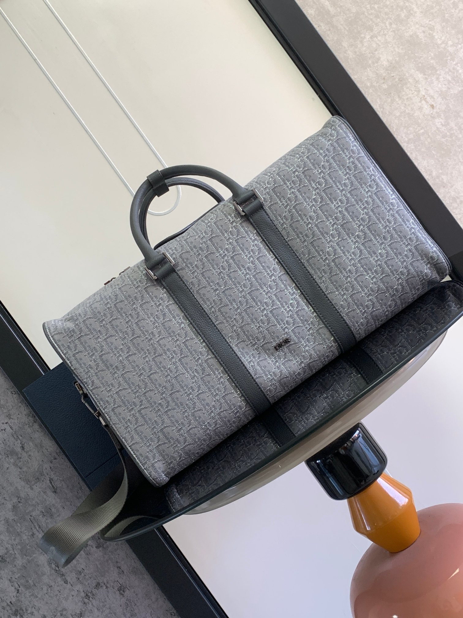 D*or lingot bag gray 50 x 25 x 21.5 cm