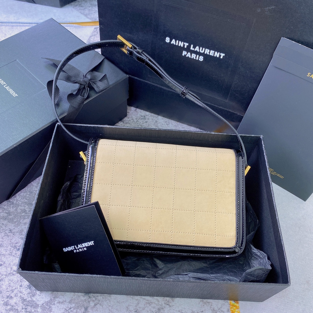 y*l solferino medium satchel in box Sa**t Lau*nt 9.1 x 6.3 x 2.4 inches