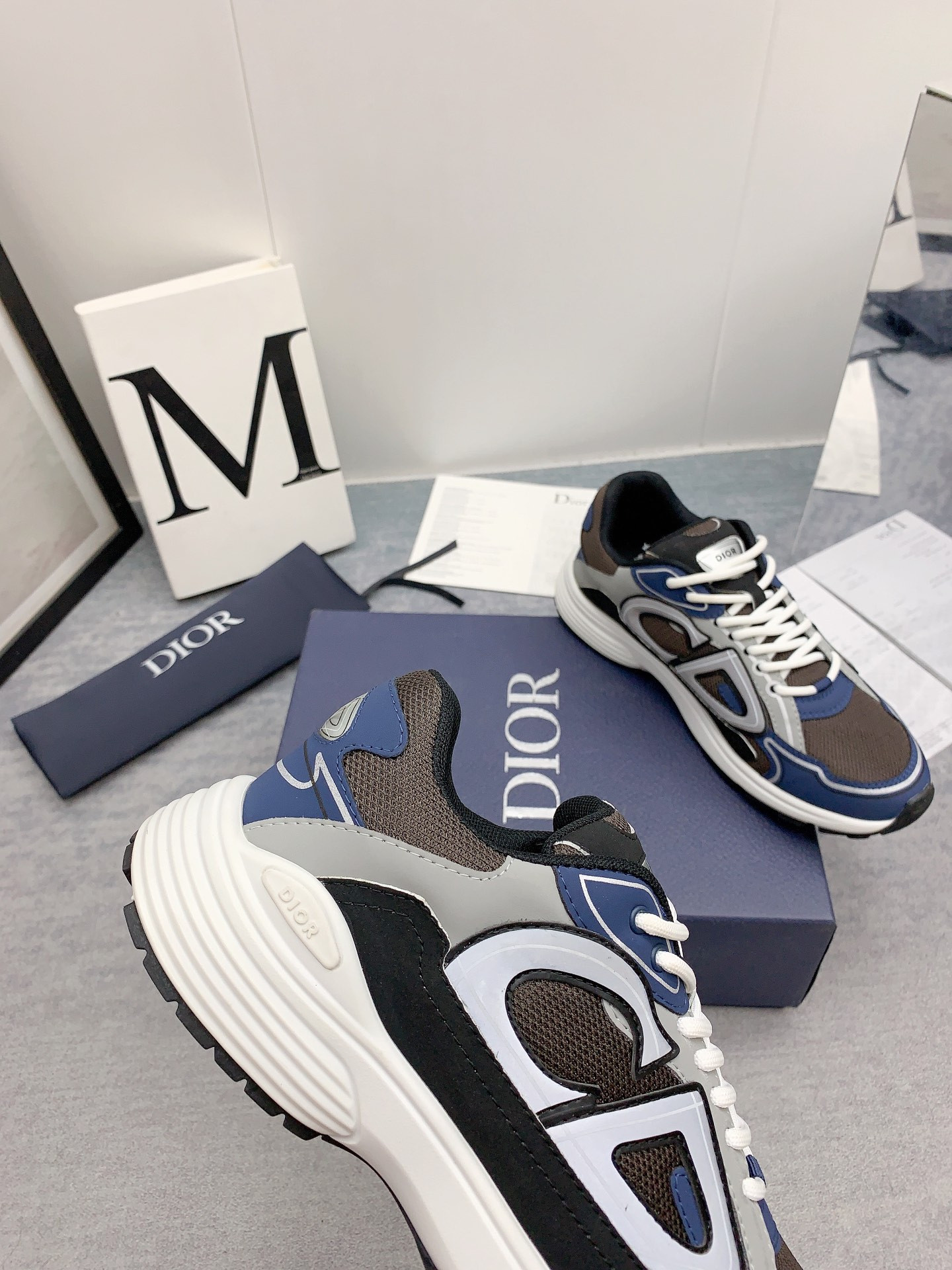 ua D*or b30 sneaker anthracite gray mesh and black blue and D*or gray technical fabric