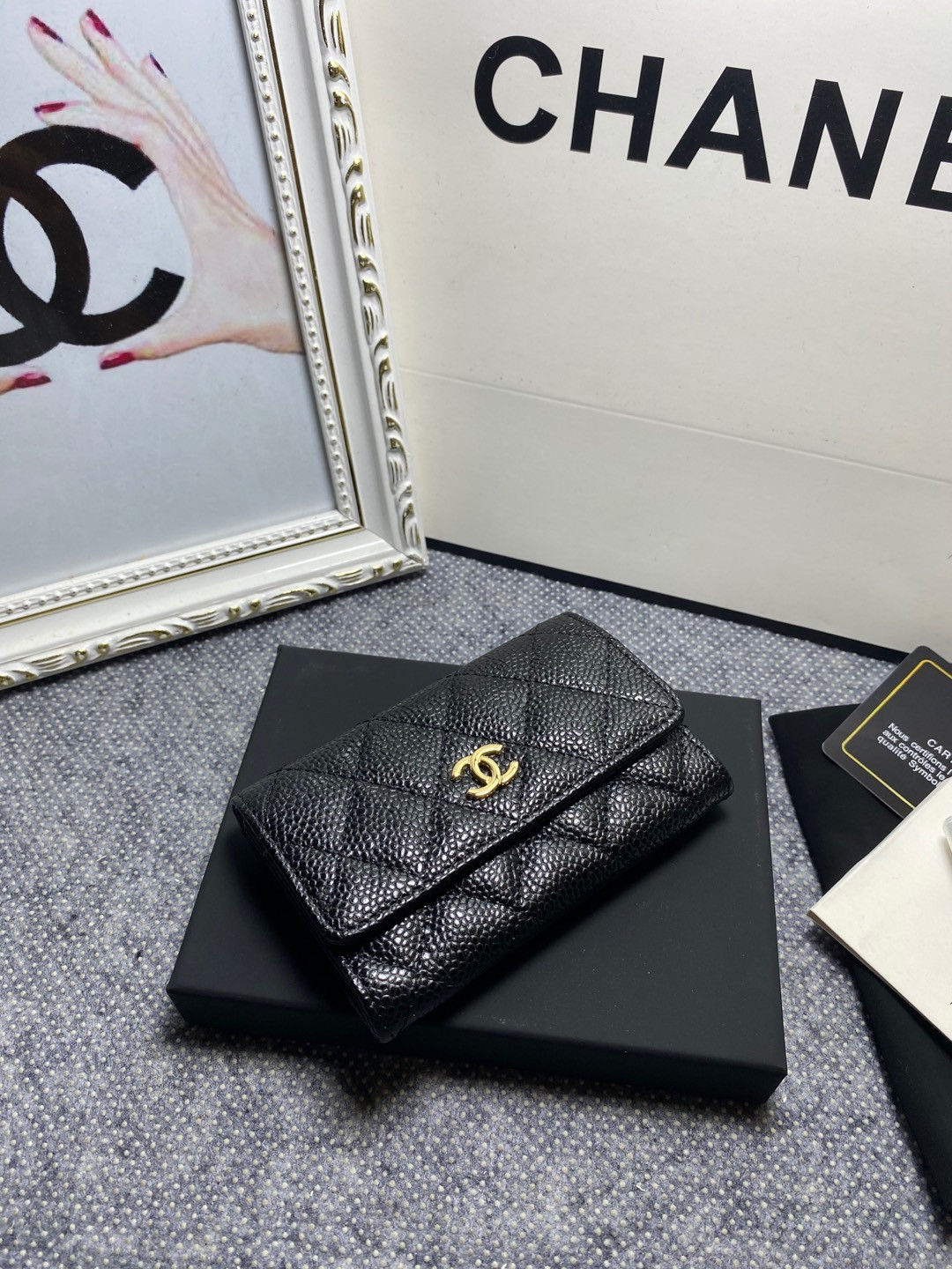 Ch*el card holder 11.3 x 7.5 x 2.5 cm