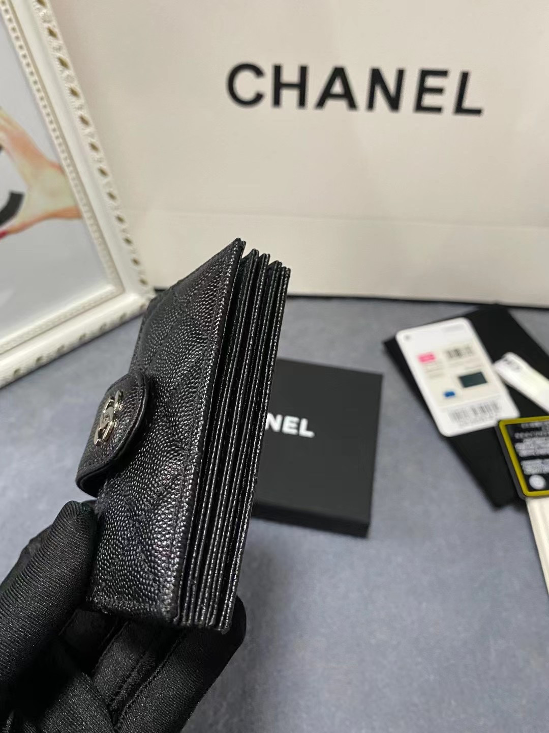 Ch*el card holder 10.4×7×2cm