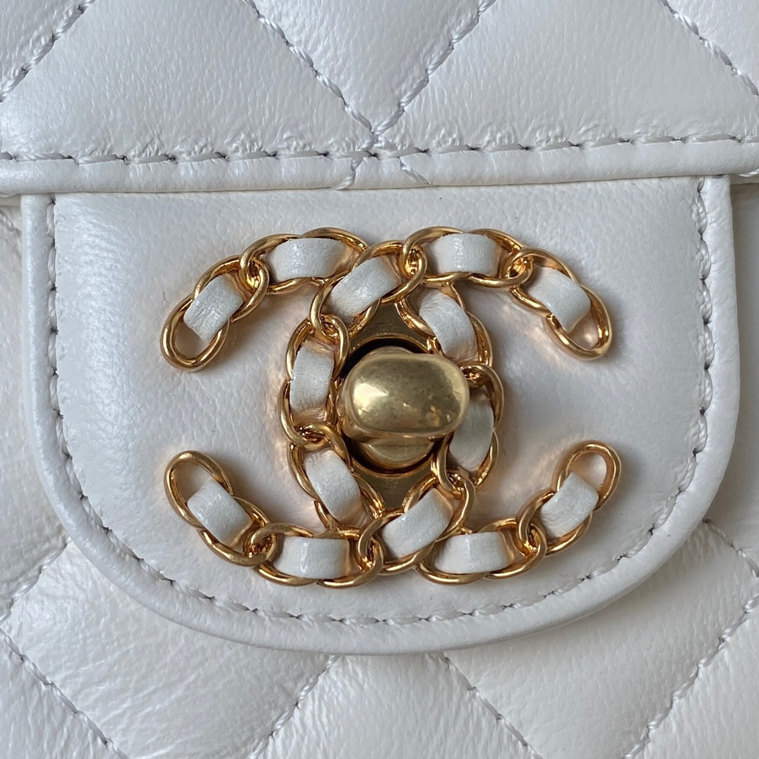 Ch*el mini classic handbag with top handle 12 × 20 × 6 cm