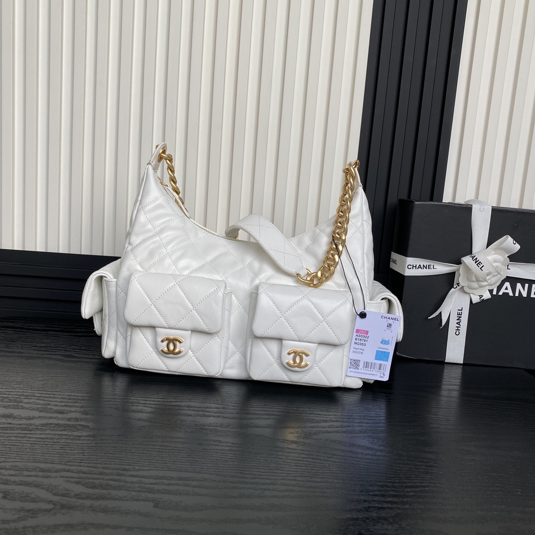 Ch*el 25c maxi hobo bag 27×35×18cm