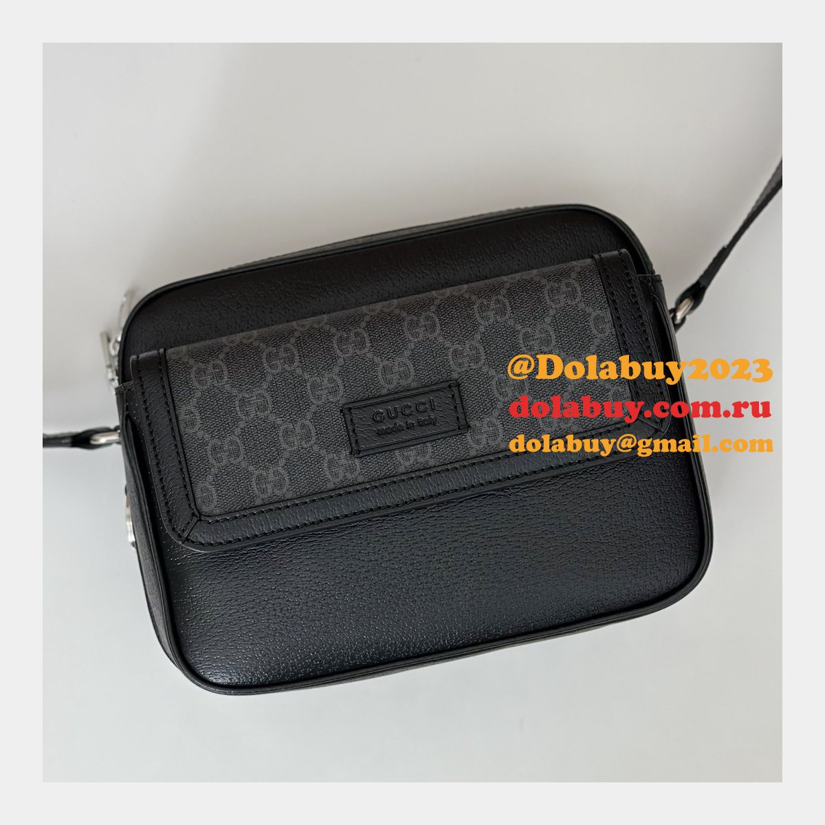 Men Gucci Replicas 795464 Small GG Crossbody 795464 Black Bag