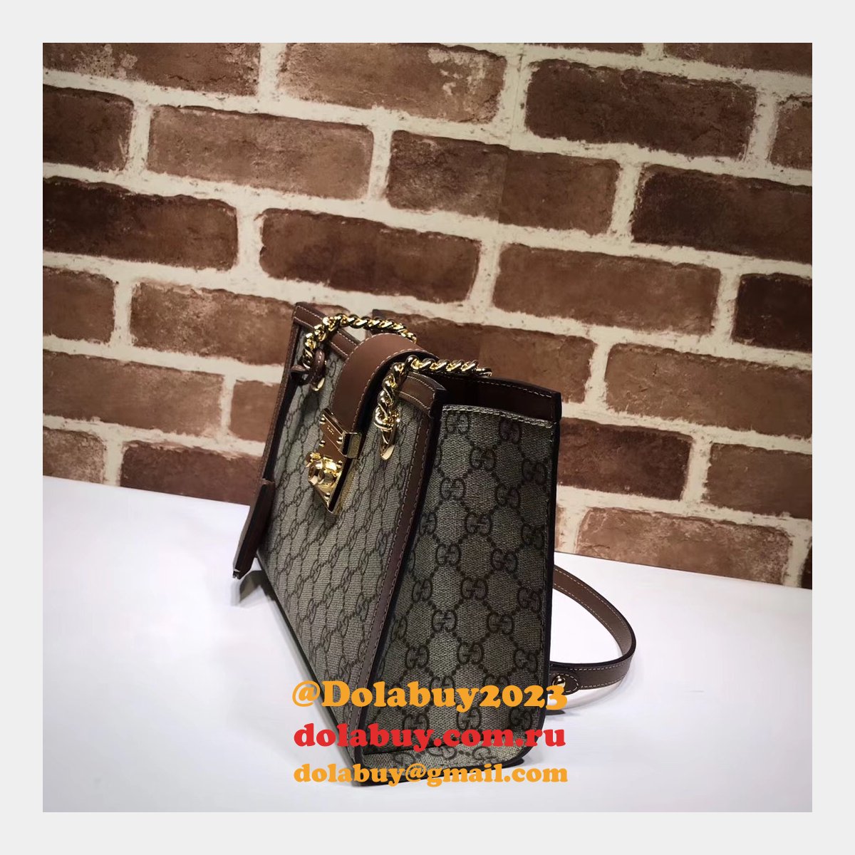 UK Gucci Replica GG Supreme Padlock Small Shoulder 498156 Bag