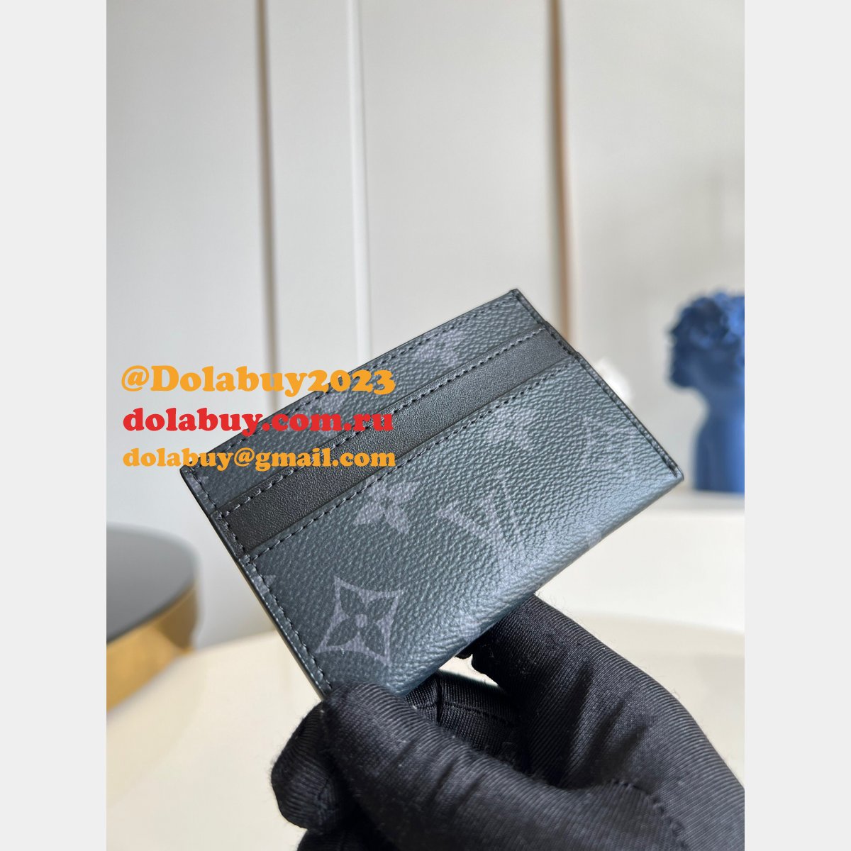 Louis Vuitton M62170 Replica Online Double Card Holder Monogram Eclipse Canvas