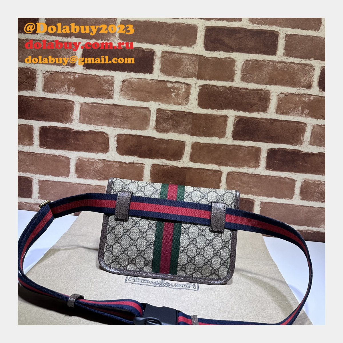 Ophidia GG Perfect Gucci 752597 Belt Ebony Supreme Replica Bag