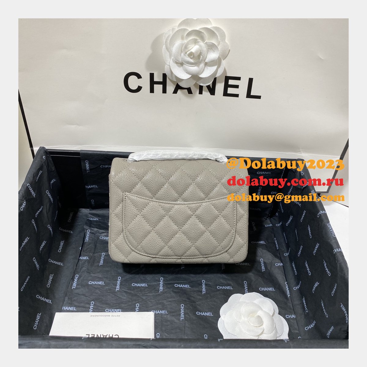 Perfect CC 17CM Classic Flap Caviar Leather Bag