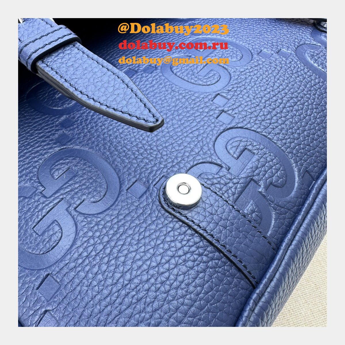 Jumbo Gucci Inspired GG 1:1 Mirror Messenger 760234 Blue Bag