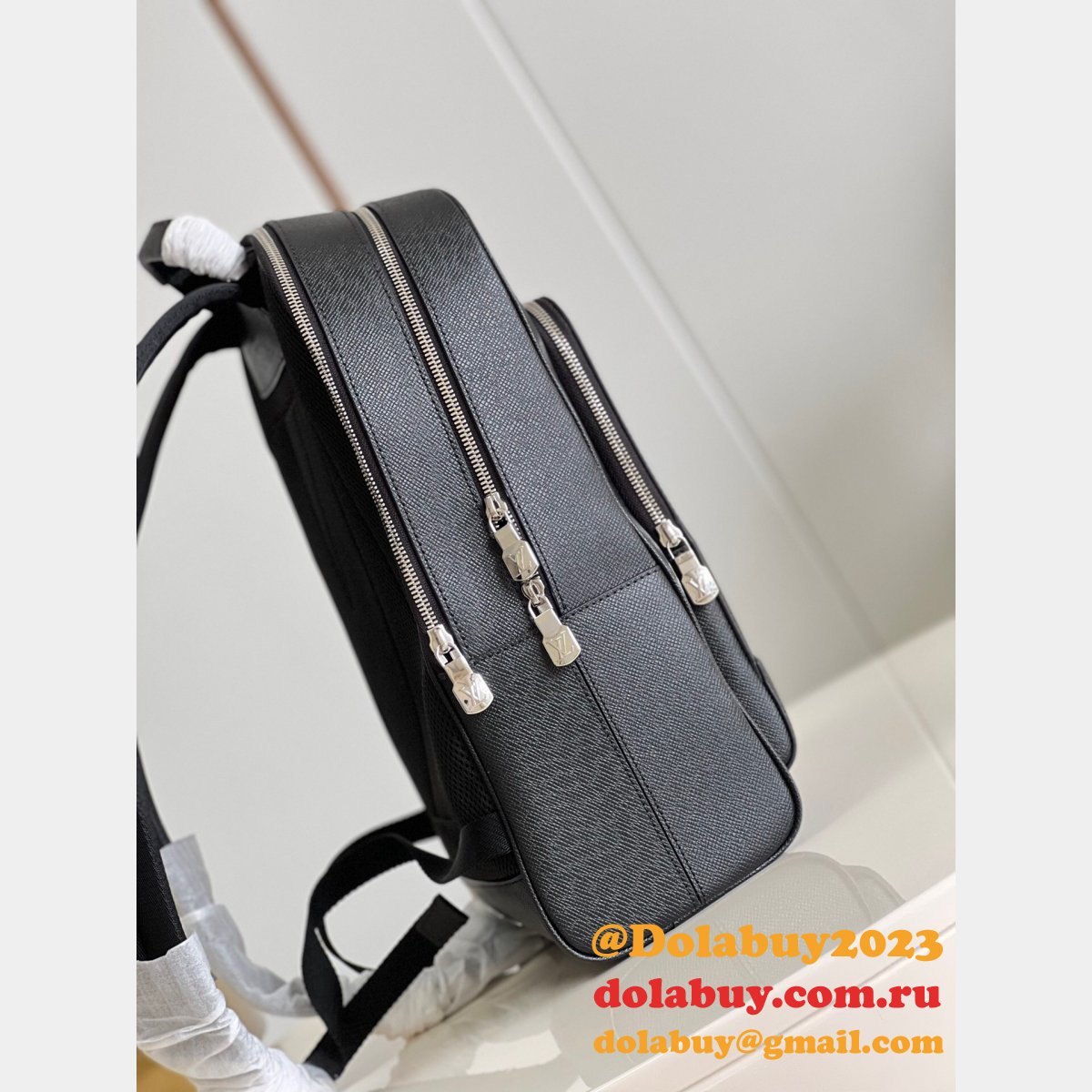 Copycat Louis Vuitton Adrian Backpack Taiga Leather Men M30857 Bag