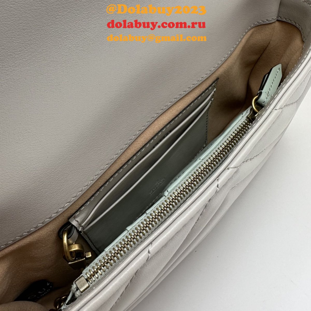 Designer Crossbody Gucci Copy 751526 GG Marmont Light-Grey Bag