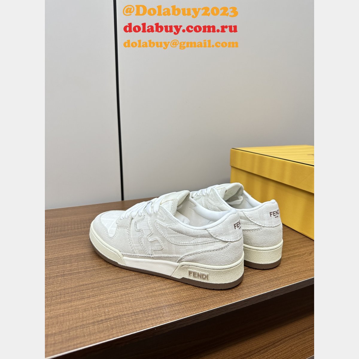 Fendi Match Leather Sneakers