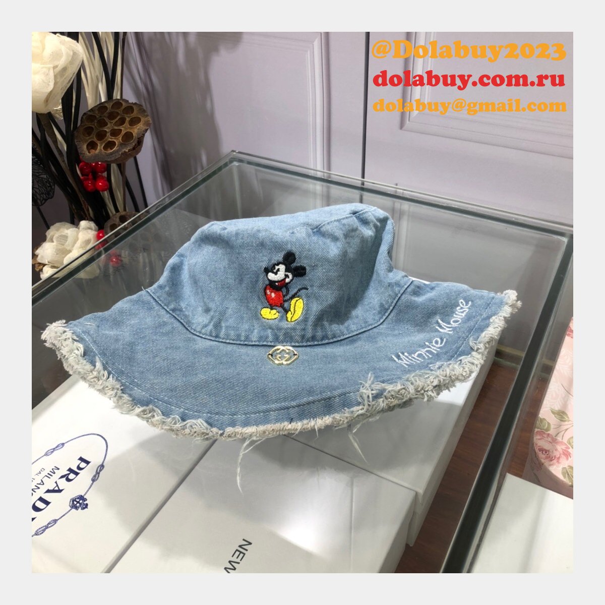 Designer Gucci Mickey fisherman High Quality hat