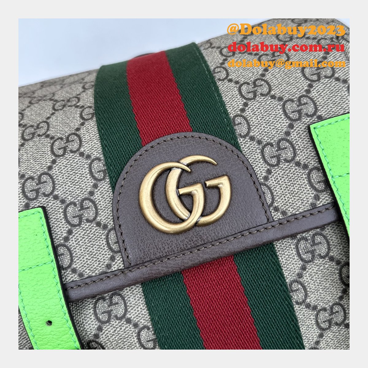 Gucci GG Supreme Ophidia Inspired Backpack 7 Star 598140 Straps