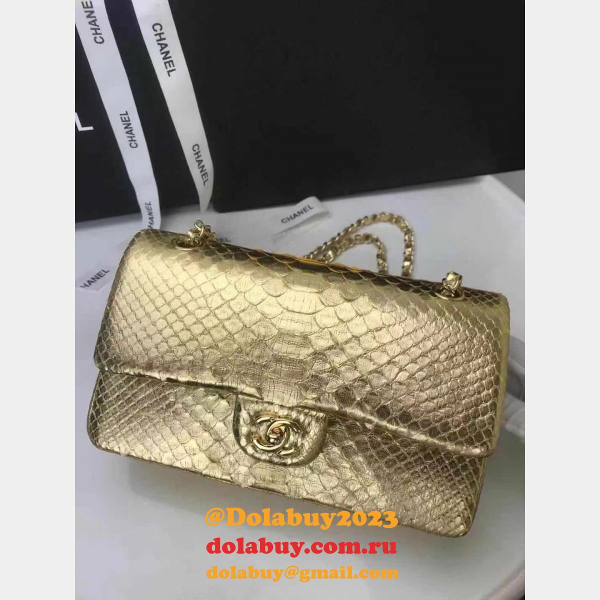 AAA+ Perfect CC flap handbag snake skin 25.5cm