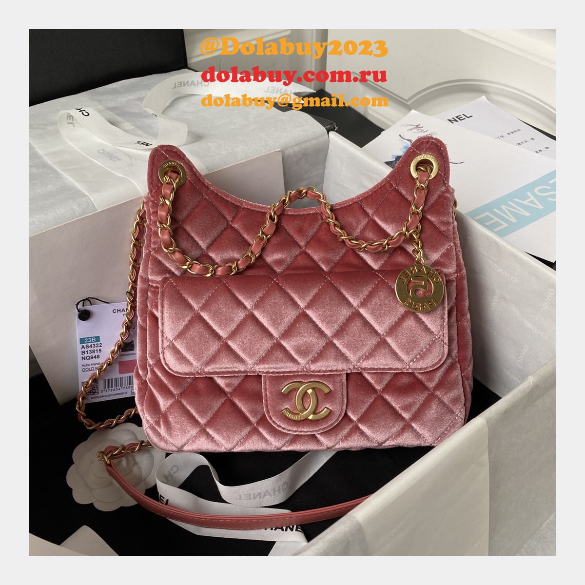 Buy Replica Hobo Luxury AS4322 Fake Designer Velvet Bag