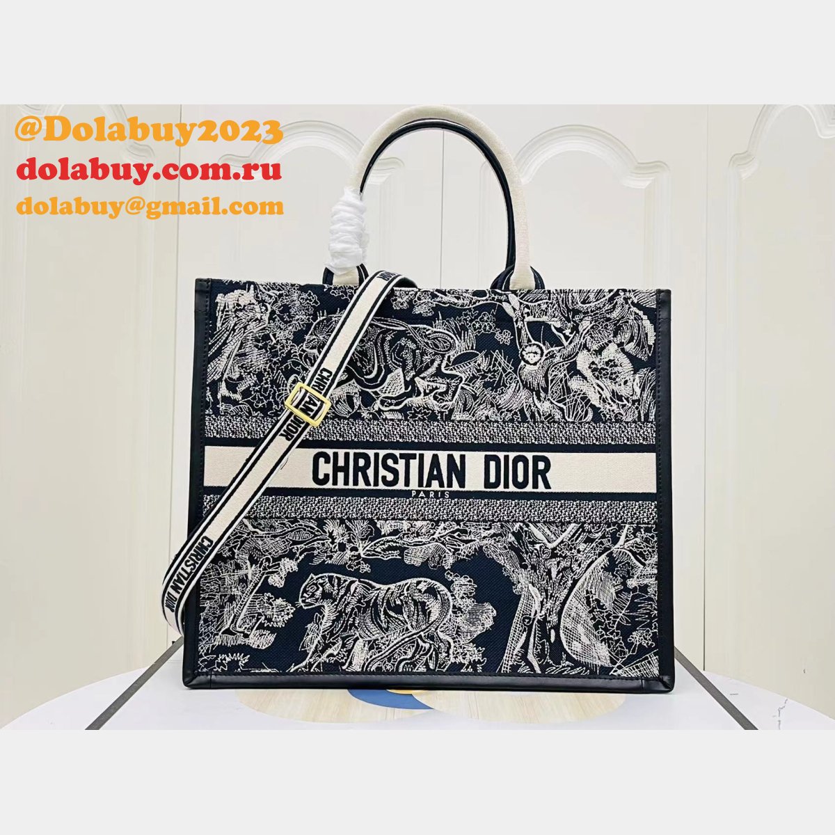 Fashion DIOR BOOK TOTE WITH STRAP NEW Designer