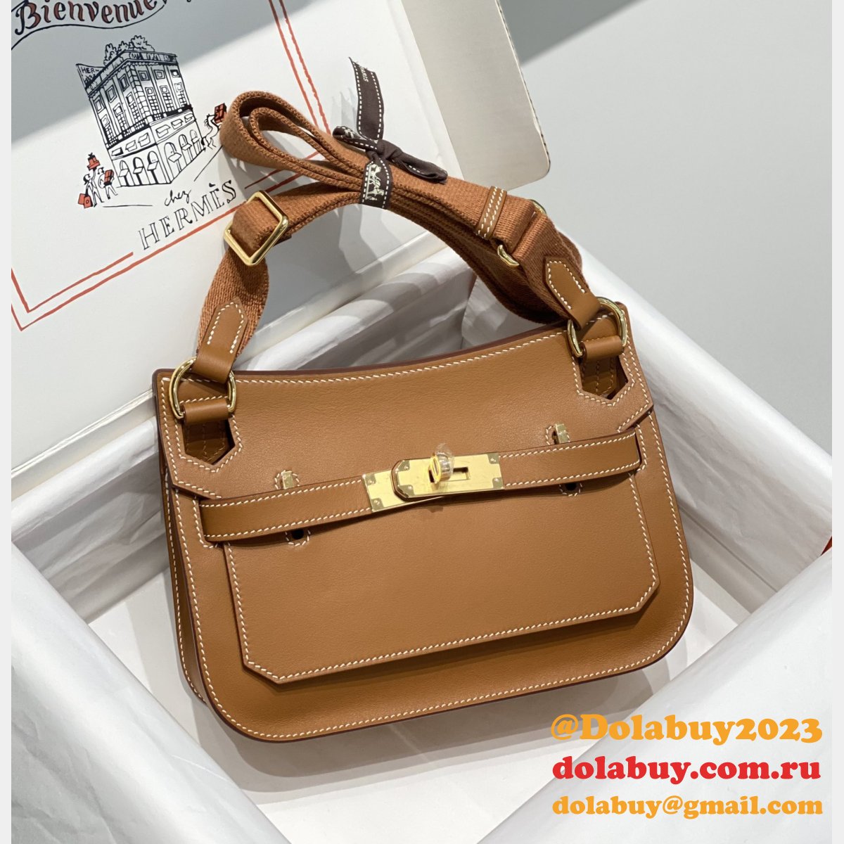 Luxury hermes jypsiere mini calf leather bag
