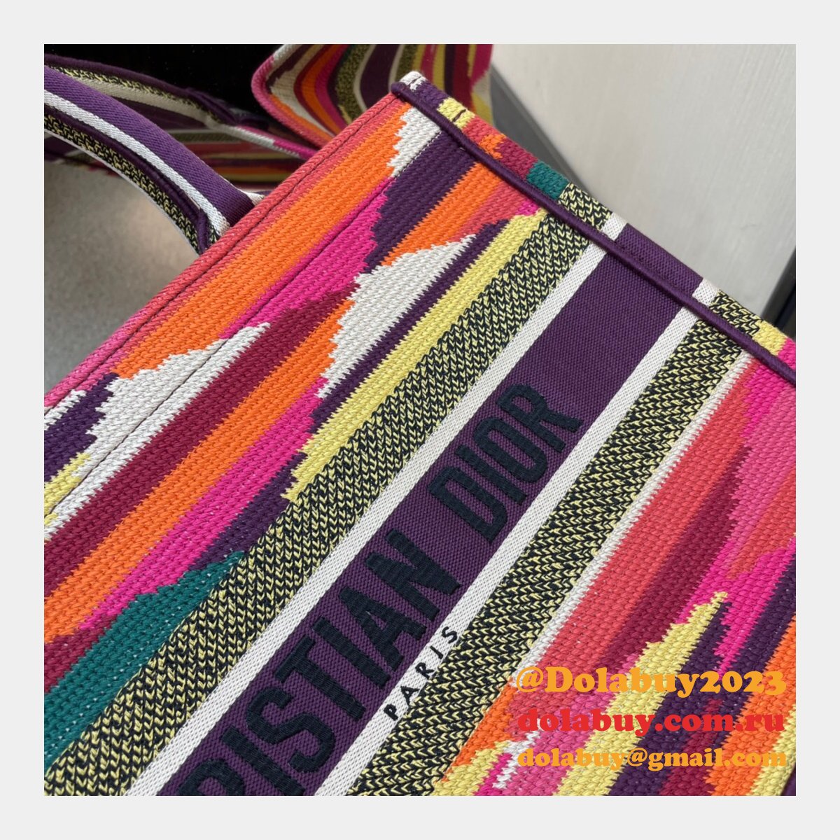 Replica Dior Oblique Book Tote Termurah Multicolor AAA+ Bag