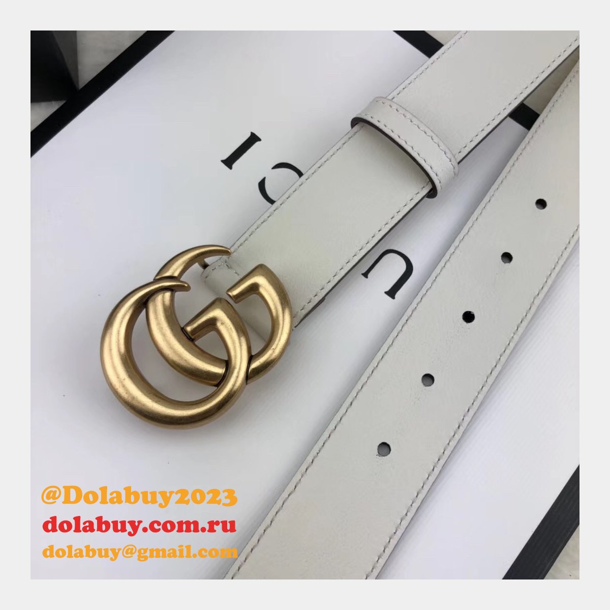 best G*u*i replica leather belt with double g white buckle