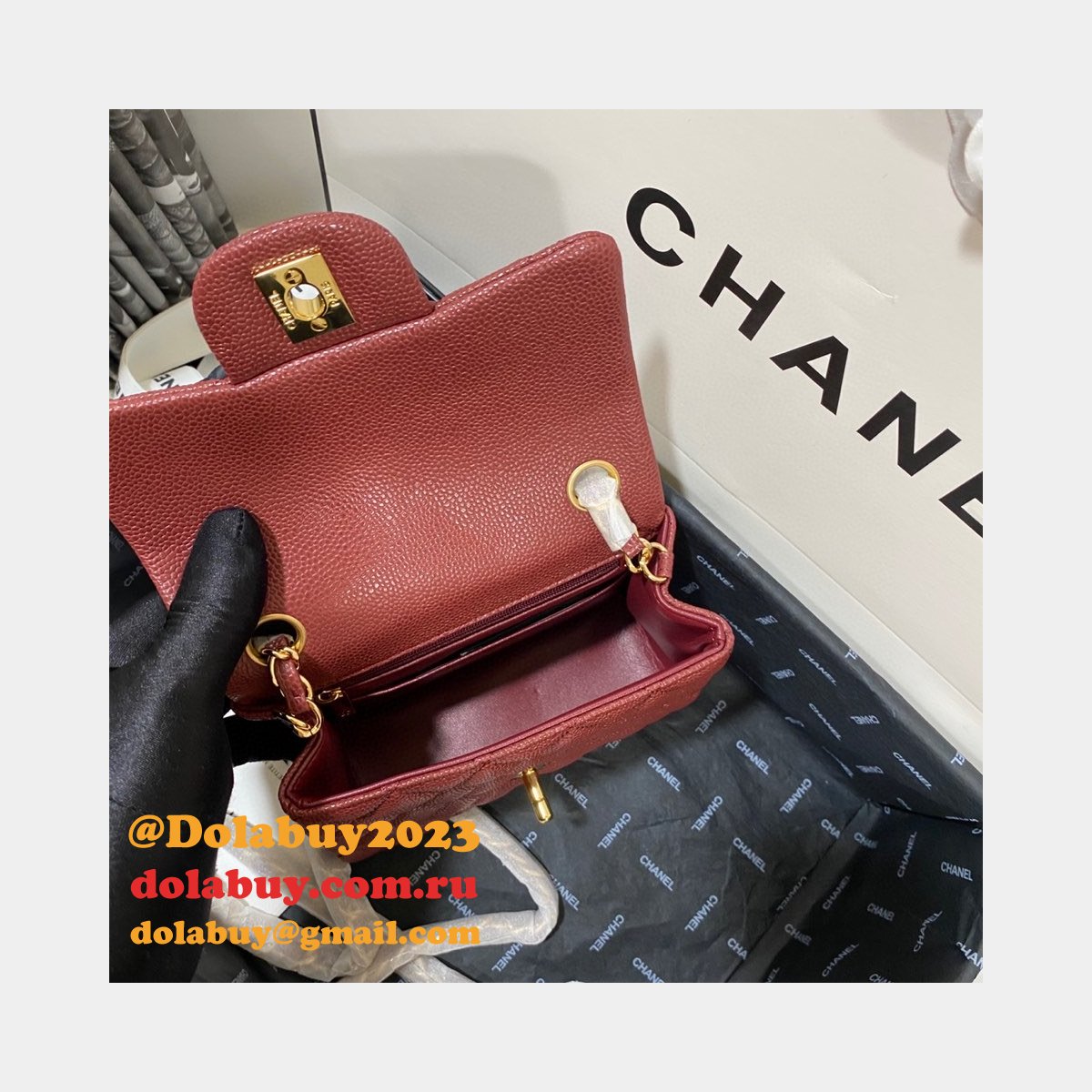 Perfect CC 17CM Classic Flap Caviar Leather Bag