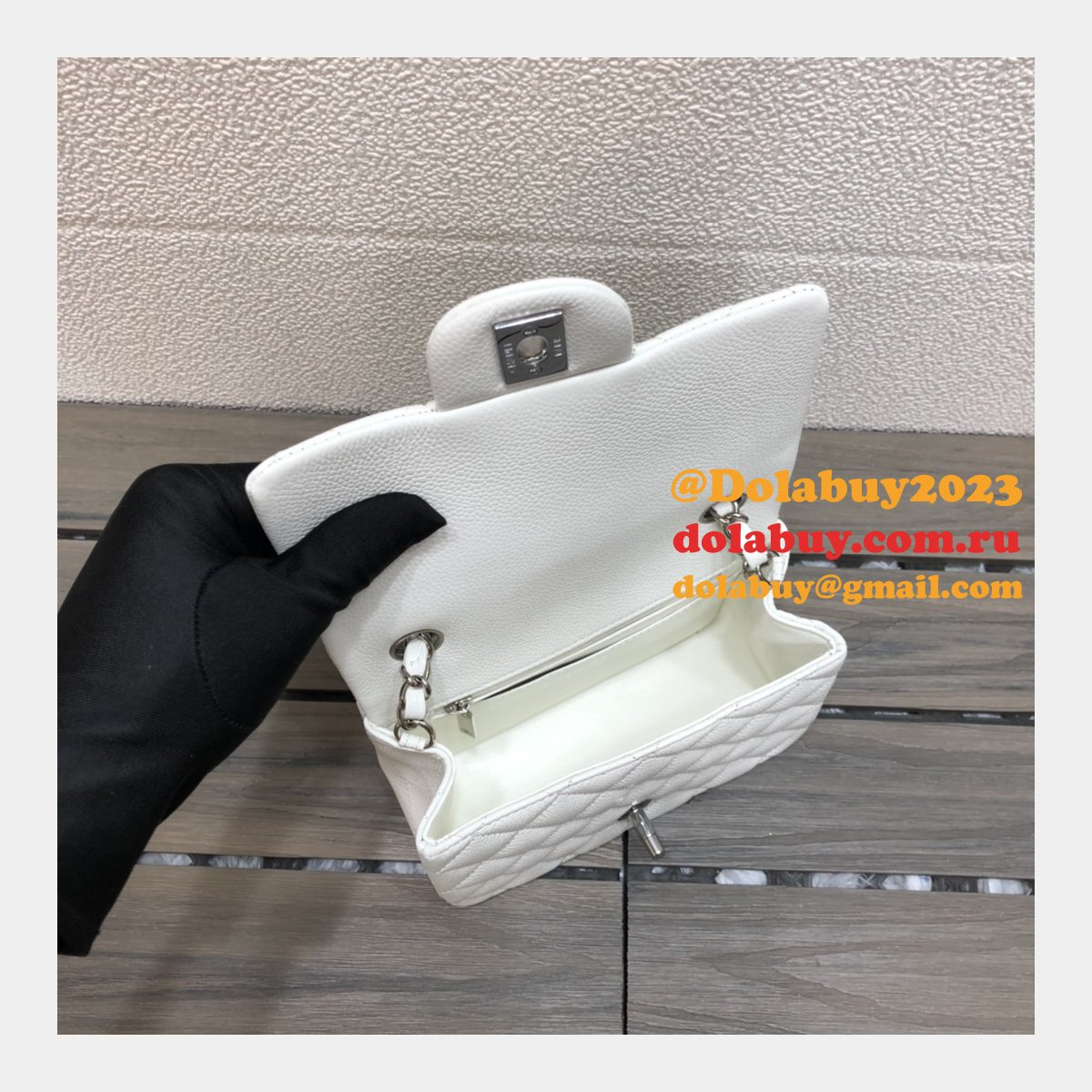 Perfect CC 17CM Classic Flap Caviar Leather Bag