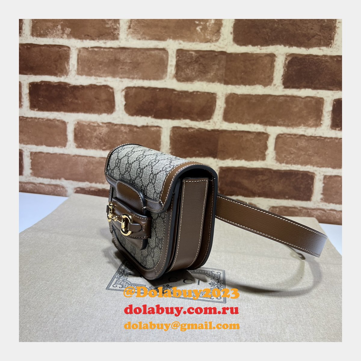 Gucci Duplicate Horsebit 1955 Rounded Belt 760198 High Quality Bag