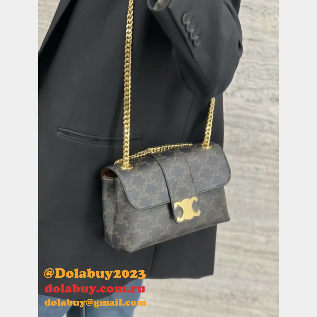 Celine Victoire Triomphe Canvas Tan 116593 Duplicate Bag