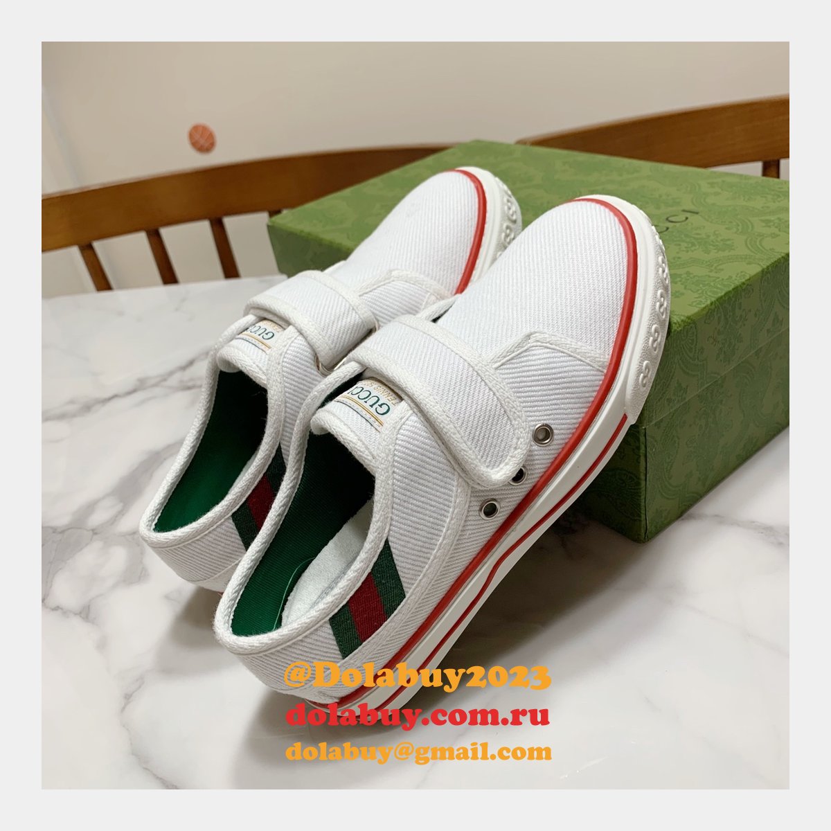 G*u*i high quality replica gu7 1977 canvas perfect shoes