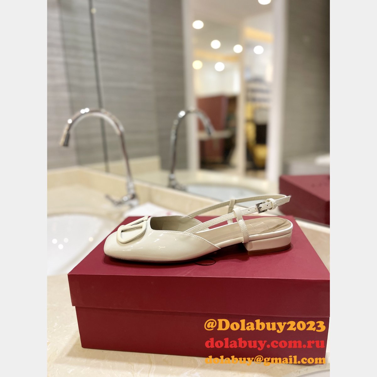 VLogo Valentino Signature Knockoff Slingback Pumps