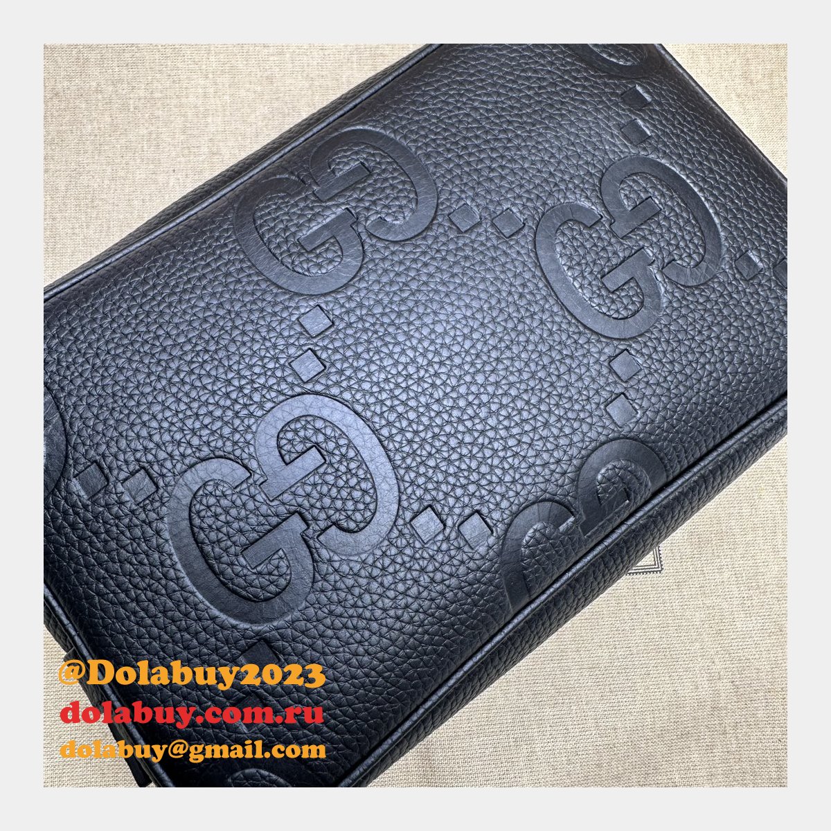 Gucci 766957 Replica Accessories Jumbo GG Toiletry Case Black Bag