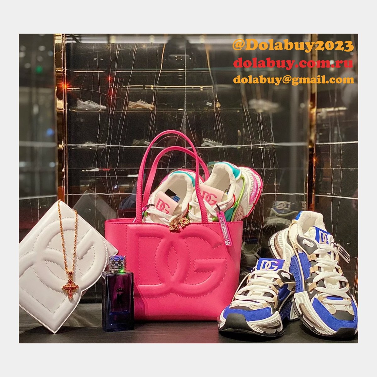 Luxury Replica Dolce & Gabbana Shopping DG Logo Tote 6650 Store Bag