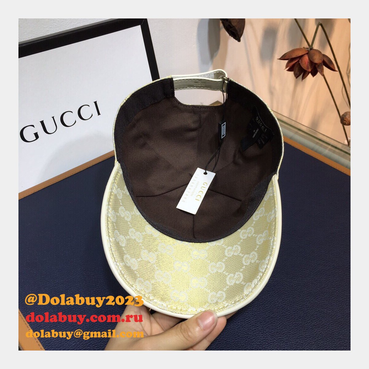 Replica Gucci Cowhide leather adjustment strap hats