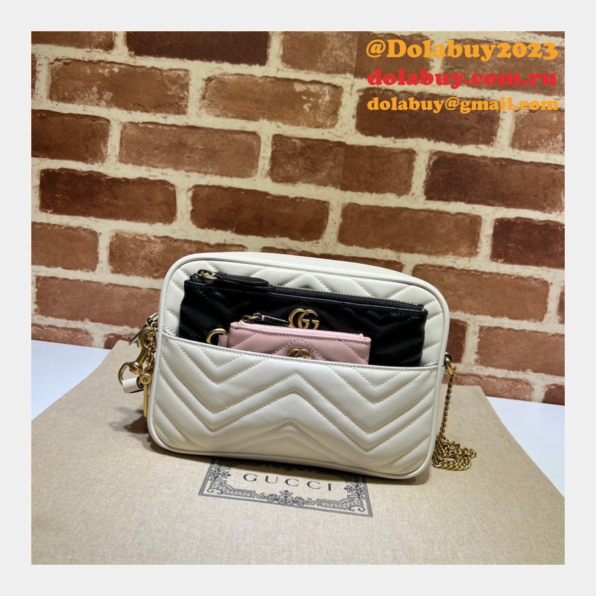 should i buy G*u*i replica 699758 double g multi-use mini bag