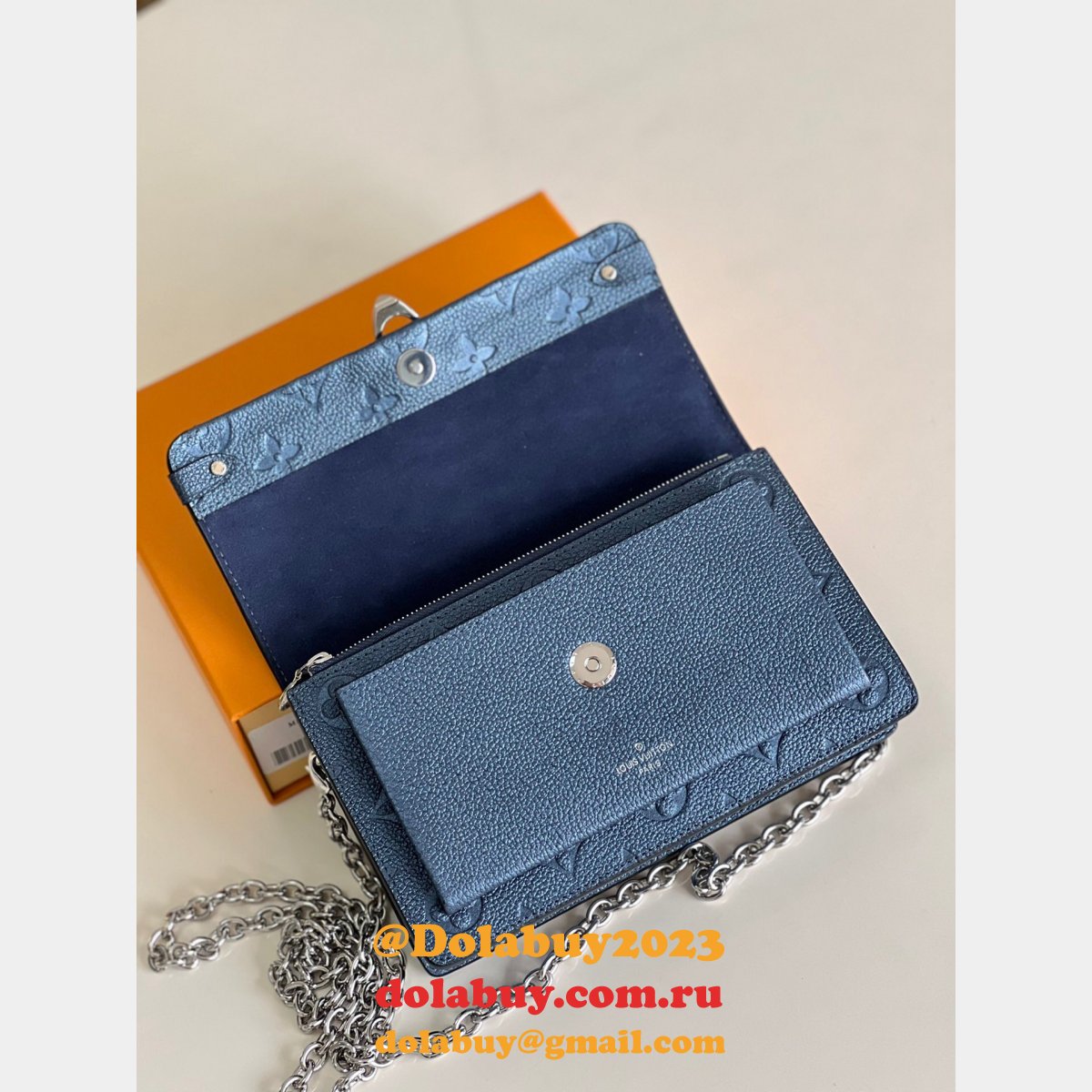 Online Louis Vuitton Replica M59077 Vavin Chain Wallet Monogram Empreinte Leather