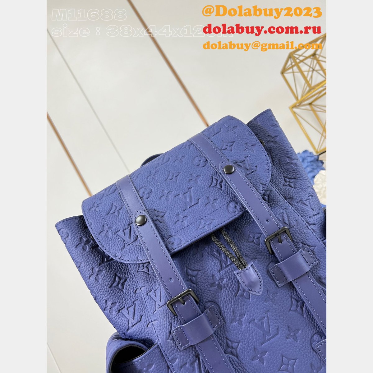 Christopher Fashion 7 Star Louis Vuitton Taurillon Monogram Men M11688 Blue