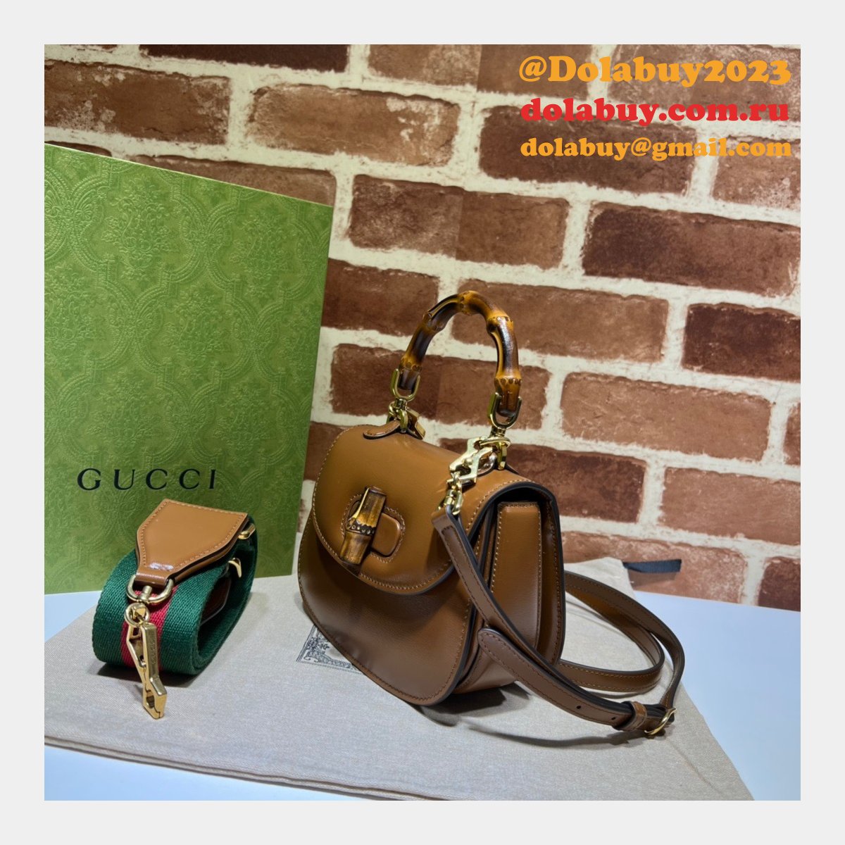 1:1 Replica Gucci Fashion 686864 Mini top handle bag with Bamboo