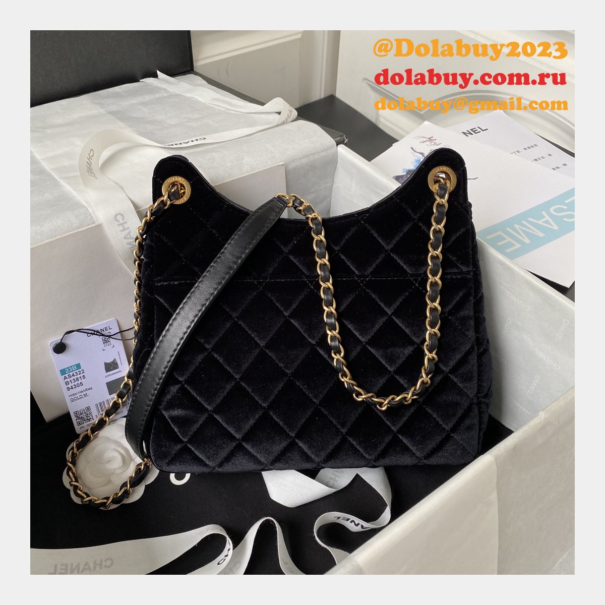 Buy Replica Hobo Luxury AS4322 Fake Designer Velvet Bag