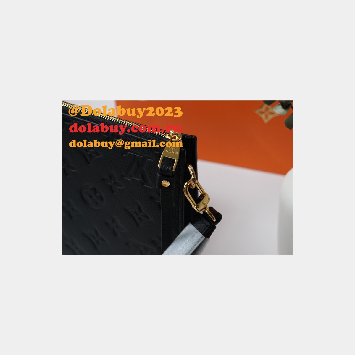 Louis Vuitton M68705 Replica Pochette Mélanie MM Monogram Empreinte Leather