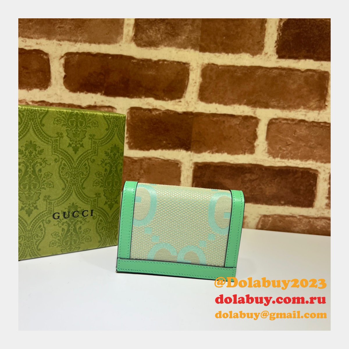 Gucci Knockoff GG Supreme Jumbo Ophidia Card Case 523155 Wallet