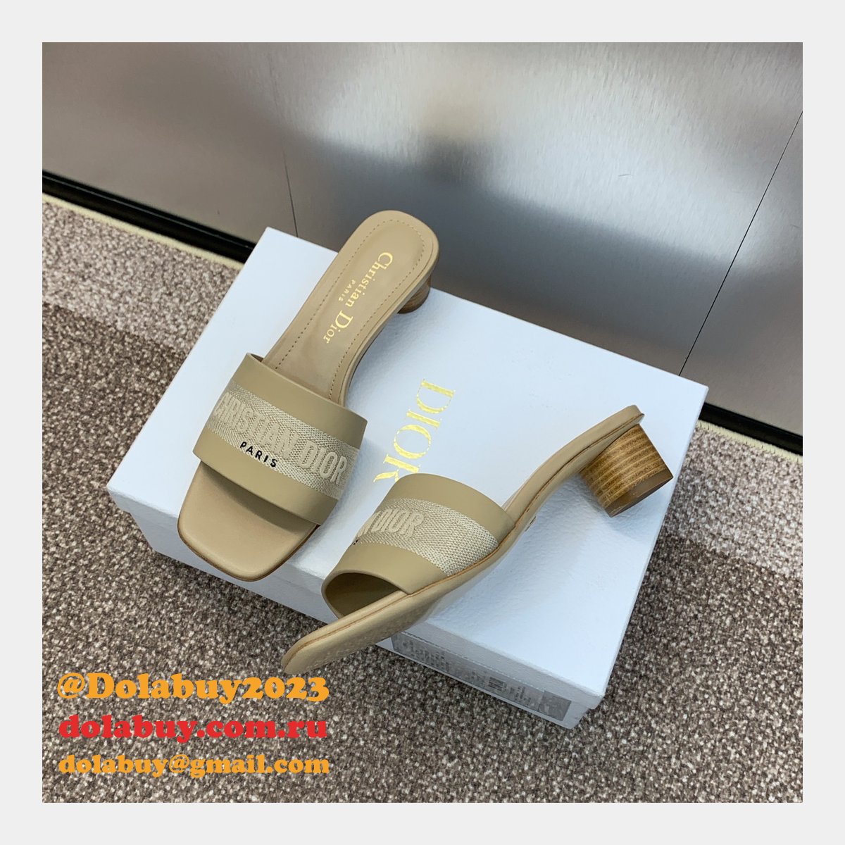 Top Quality DIOR Dway Heeled Slide